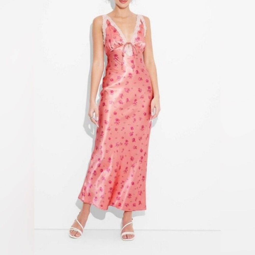 Pink floral dress